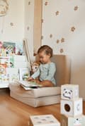 Miniatyrbilde 2 av 9: Sammenleggbar barnemadrass med trekk 120x60 til reiseseng - beige
