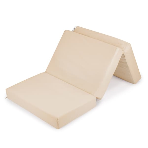 Sammenleggbar barnemadrass med trekk 120x60 til reiseseng - beige