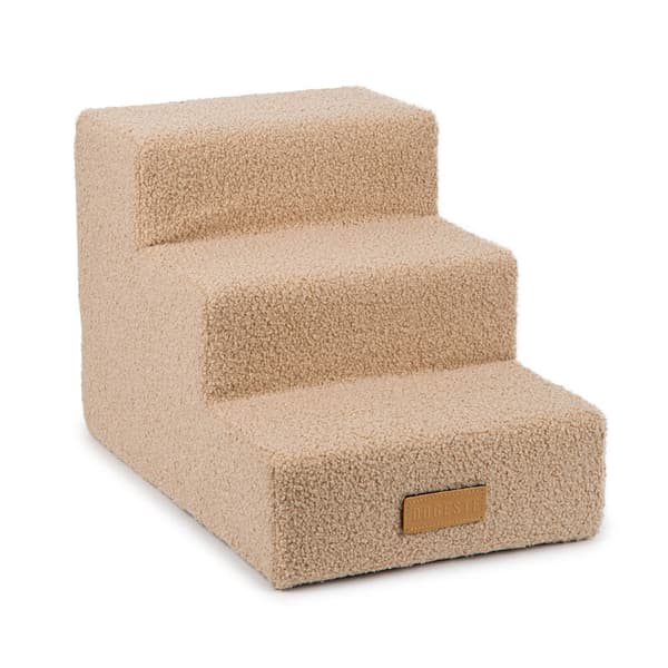 Hunde/katttrapp 3 trinn - mørk beige lam