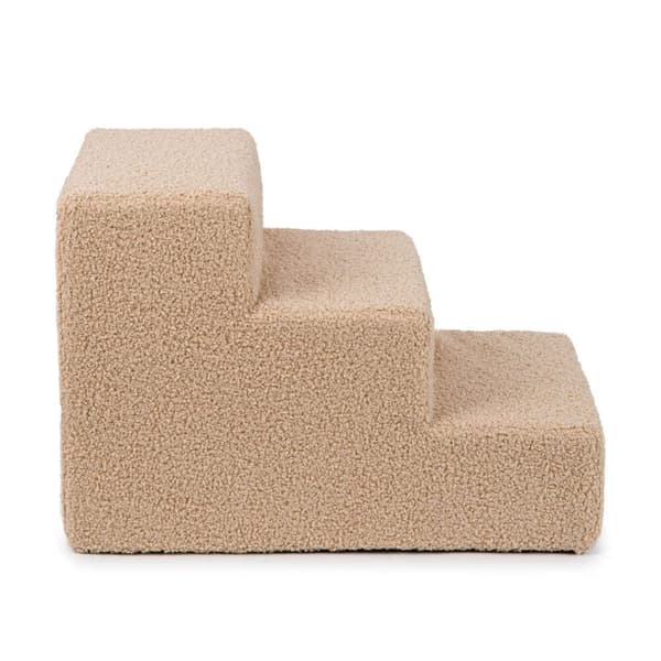Hunde/katttrapp 3 trinn - mørk beige lam