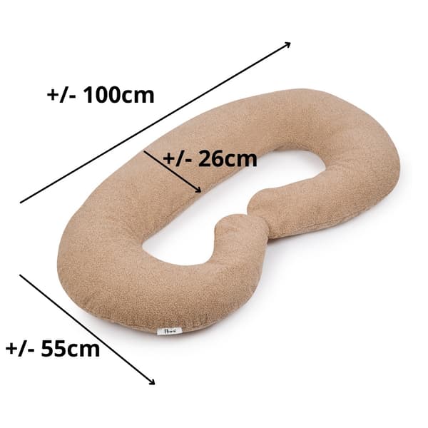 C-formet graviditetspute - Teddy kolleksjon - mørk beige