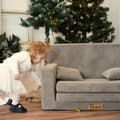 Miniatyrbilde 4 av 9: Sammenleggbar personlig barneskumsofa - beige kordfløyel