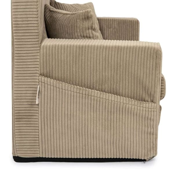 Sammenleggbar personlig barneskumsofa - beige kordfløyel