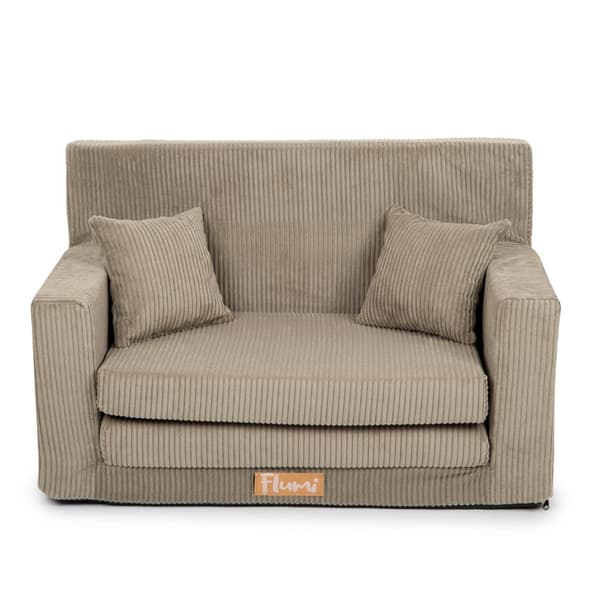 Sammenleggbar personlig barneskumsofa - beige kordfløyel