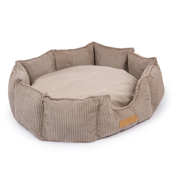 Koiran sänky beige + vakosametti 100x85 cm pyöreä yksilöllinen