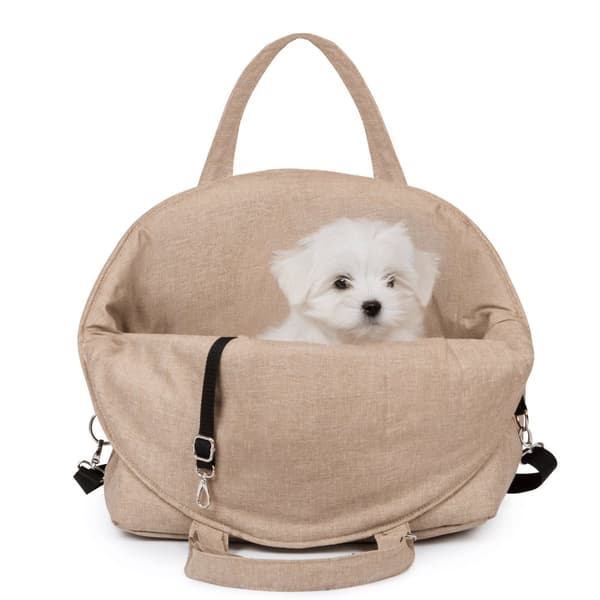 3-i-1 hundväska beige + gratis personalisering