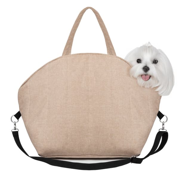 3-i-1 hundväska beige + gratis personalisering