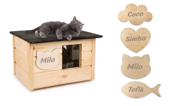 Kattehus med personalisering + GRATIS GAVER