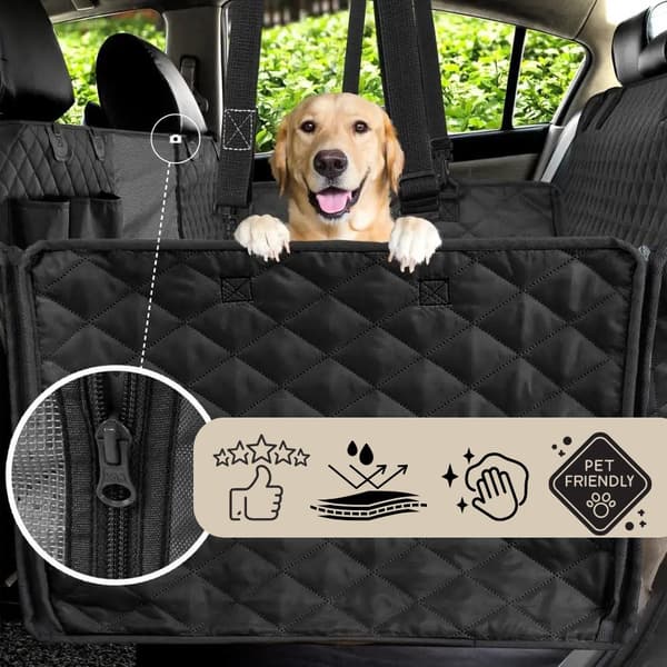 Universal hundeholder - betræk til bagsiden af ​​autostolen - sort