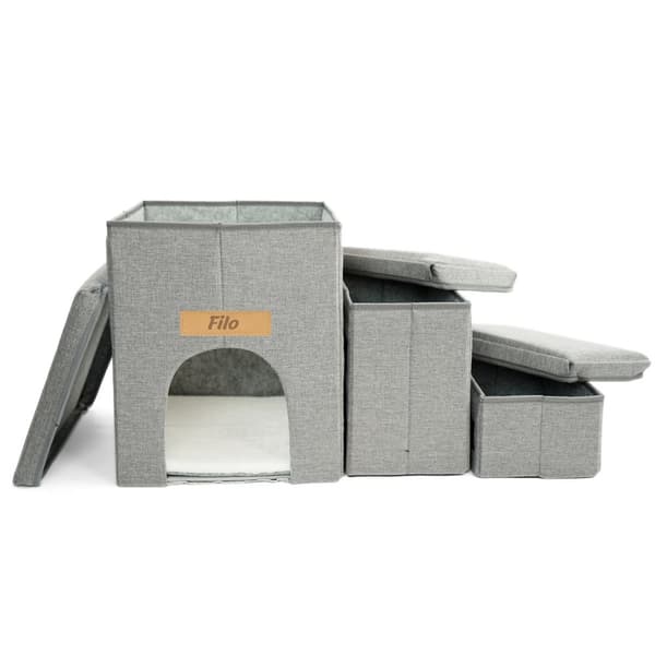 Koiran tai kissan portaat kennel-taitettavalla setillä GREY