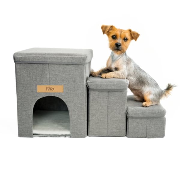 Koiran tai kissan portaat kennel-taitettavalla setillä GREY