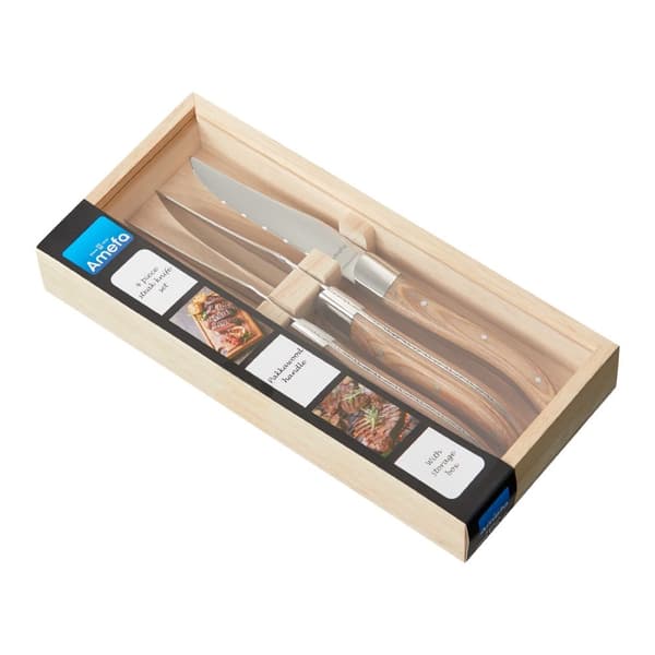 Grillkniv Royal Steak 4-p Natural i trææske