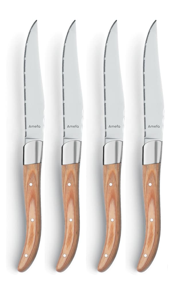 Grillkniv Royal Steak 4-p Natural i trææske