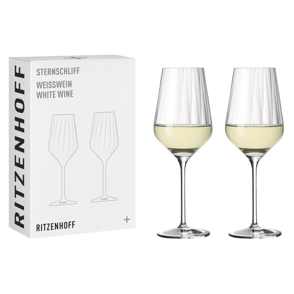 Sternschliff Vitvinsglas 2-p