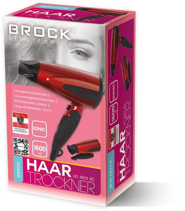 Hårtork HD 8501 RD, 1200-1600W