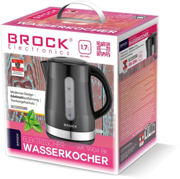 Elektrisk vattenkokare WK 9904 BK 1,7L, 1850-2200W