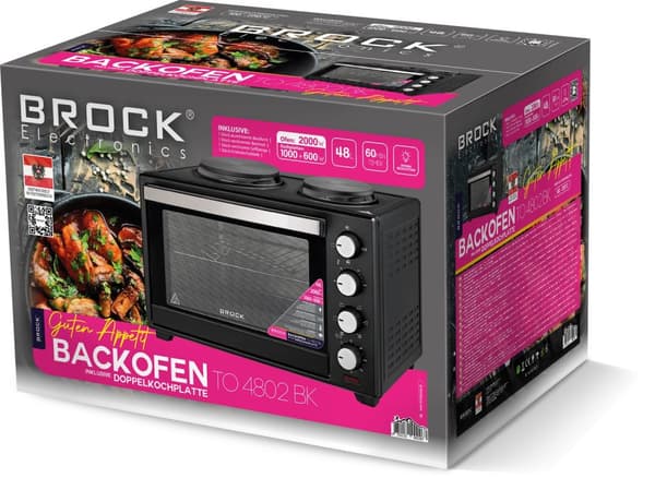 Uuni keittolevyillä TO 4802 BK 48L 2000W