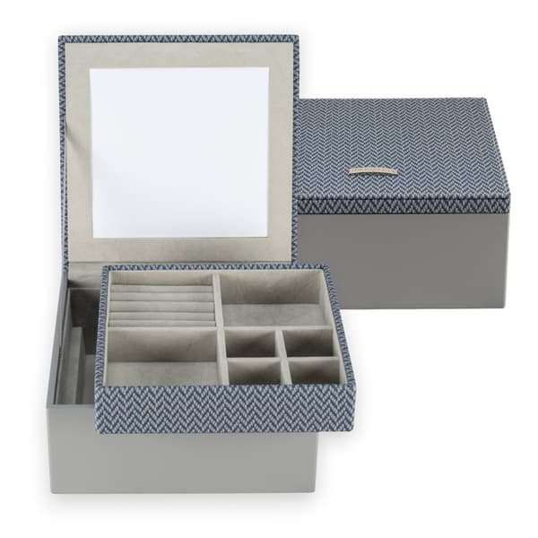 Smyckeskrin med spegel, avtagbar bricka, elegant design
