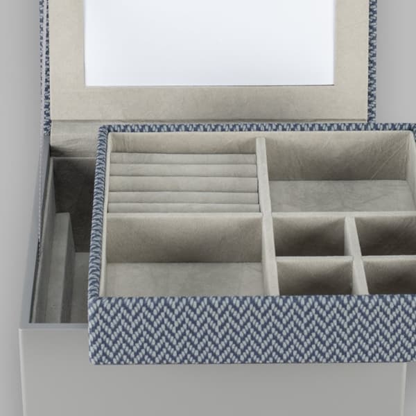Smyckeskrin med spegel, avtagbar bricka, elegant design