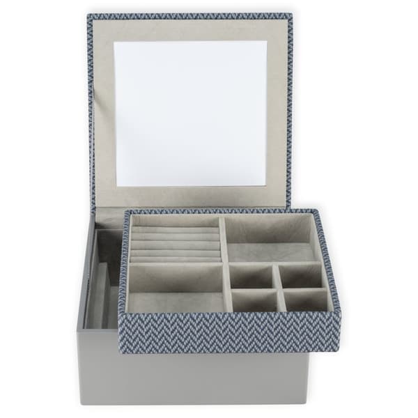 Smyckeskrin med spegel, avtagbar bricka, elegant design