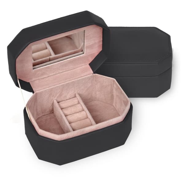 Elegant smykkeskrin med speil og ringpute