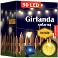 Miniatyrbilde 1 av 9: Solar hagelys, 50 LED-pærer, 7m, varm glød