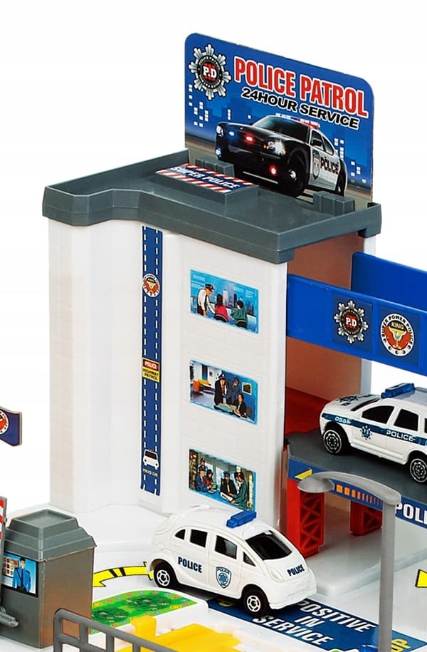 Kannettava poliisin pysäköintileikkisetti, jossa 40 osaa