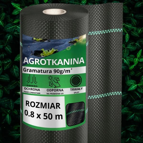 Ukrudtsbekæmpelsesstof, 90g, sort, 0,8x50m, UV-beskyttelse