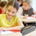 Miniatyrbillede 3 af 9: Grå skolepenalhus med håndtag – slidstærkt polyester