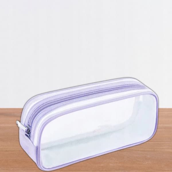Transparent skolpennfodral – slitstark polyester, rymlig