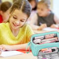 Miniatyrbilde 2 av 9: Stort skoleblyantveske med håndtak – slitesterk polyester