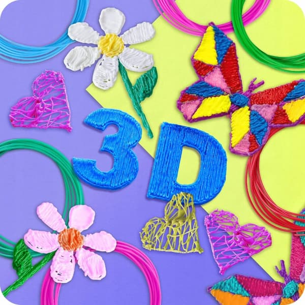 PLA-filament for 3D-penner, 10 farger, 50 meter totalt