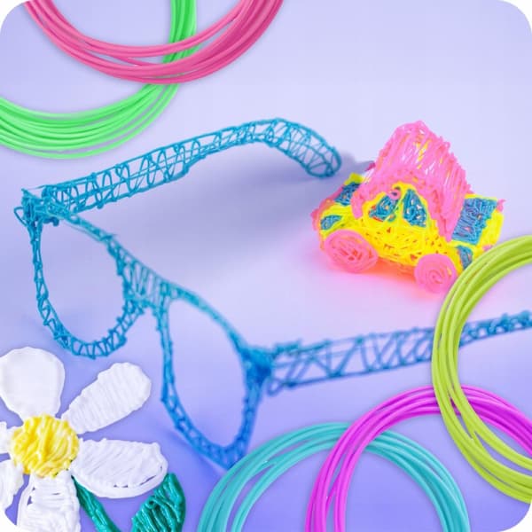 PLA-filament for 3D-penner, 10 farger, 50 meter totalt
