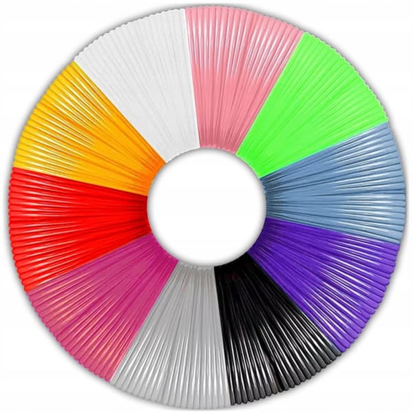 PLA-filament for 3D-penner, 10 farger, 50 meter totalt