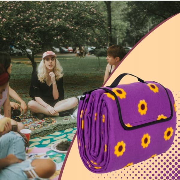 XXL Picnic Tæppe 200x200 cm, Vandtæt, Sammenfoldelig