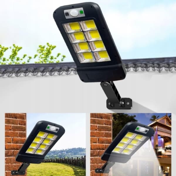 Solar LED-ljus med rörelsesensor, 3 lägen, IP65 vattentät
