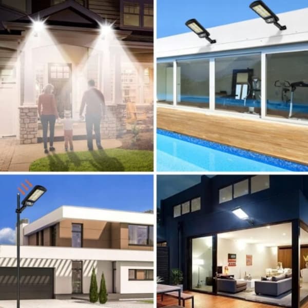 Solar LED-ljus med rörelsesensor, 3 lägen, IP65 vattentät