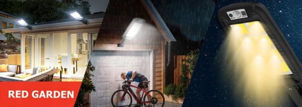 Solar LED-ljus med rörelsesensor, 3 lägen, IP65 vattentät