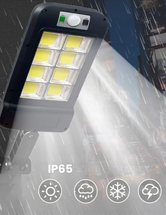 Solar LED-ljus med rörelsesensor, 3 lägen, IP65 vattentät