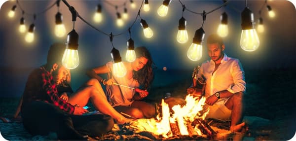 Utomhus LED-slingor, 10m, varmvit, IP44