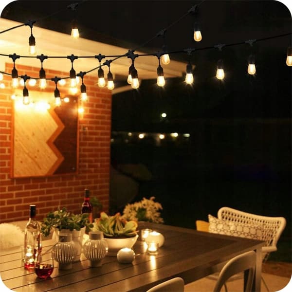 Udendørs LED-lys, 10m, varm hvid, IP44