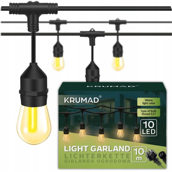 Utomhus LED-slingor, 10m, varmvit, IP44