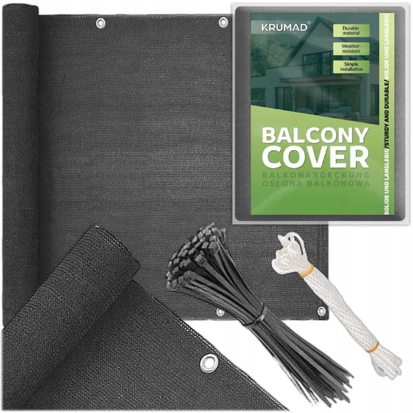 Parveke Privacy Screen 1x6m, 95% UV Block, helppo asentaa