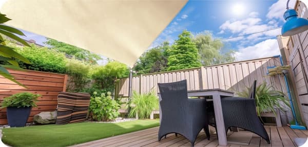 Suorakulmainen vedenpitävä aurinkovarjopurje 3x4m beige