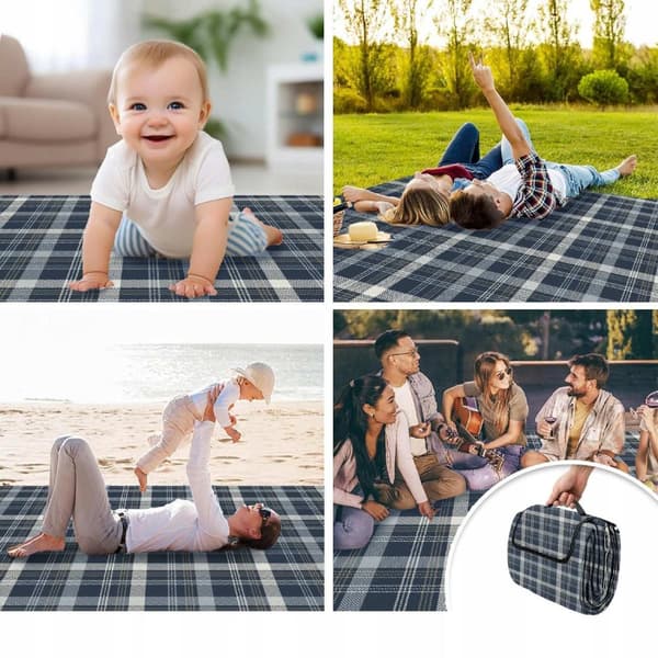 XXL Picknickfilt 200x200 cm, Vattentät, Isolerad