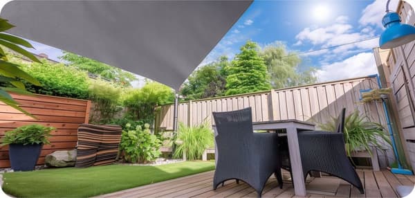 Suorakulmainen vedenpitävä aurinkovarjopurje 3x4m, UV-suoja