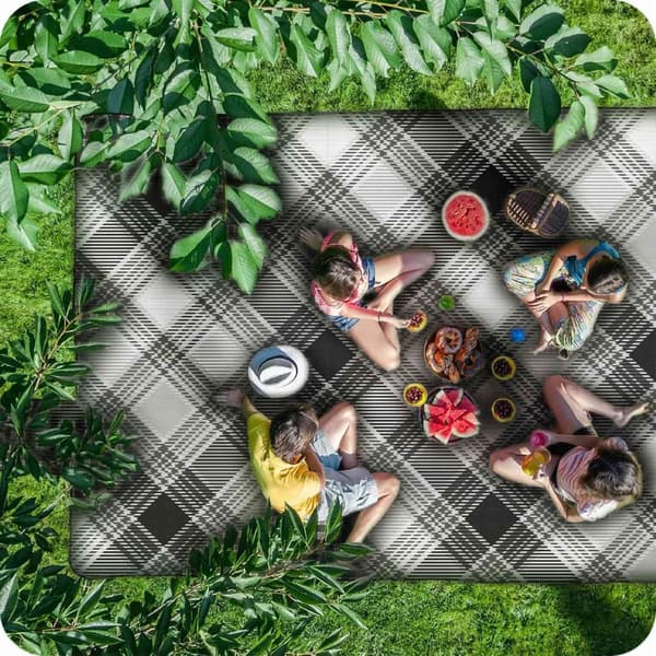XXL Picnic Tæppe 200x200 cm, Vandtæt, Isoleret