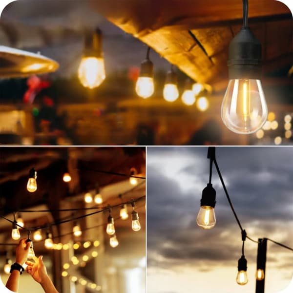 Utomhus LED-slingor, 20m, varmvit, 20 glödlampor