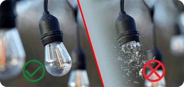 Utomhus LED-slingor, 20m, varmvit, 20 glödlampor
