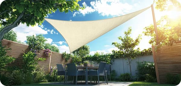 Triangle Sun Shade Sail, vedenpitävä, UV-suoja, 3x3m, beige